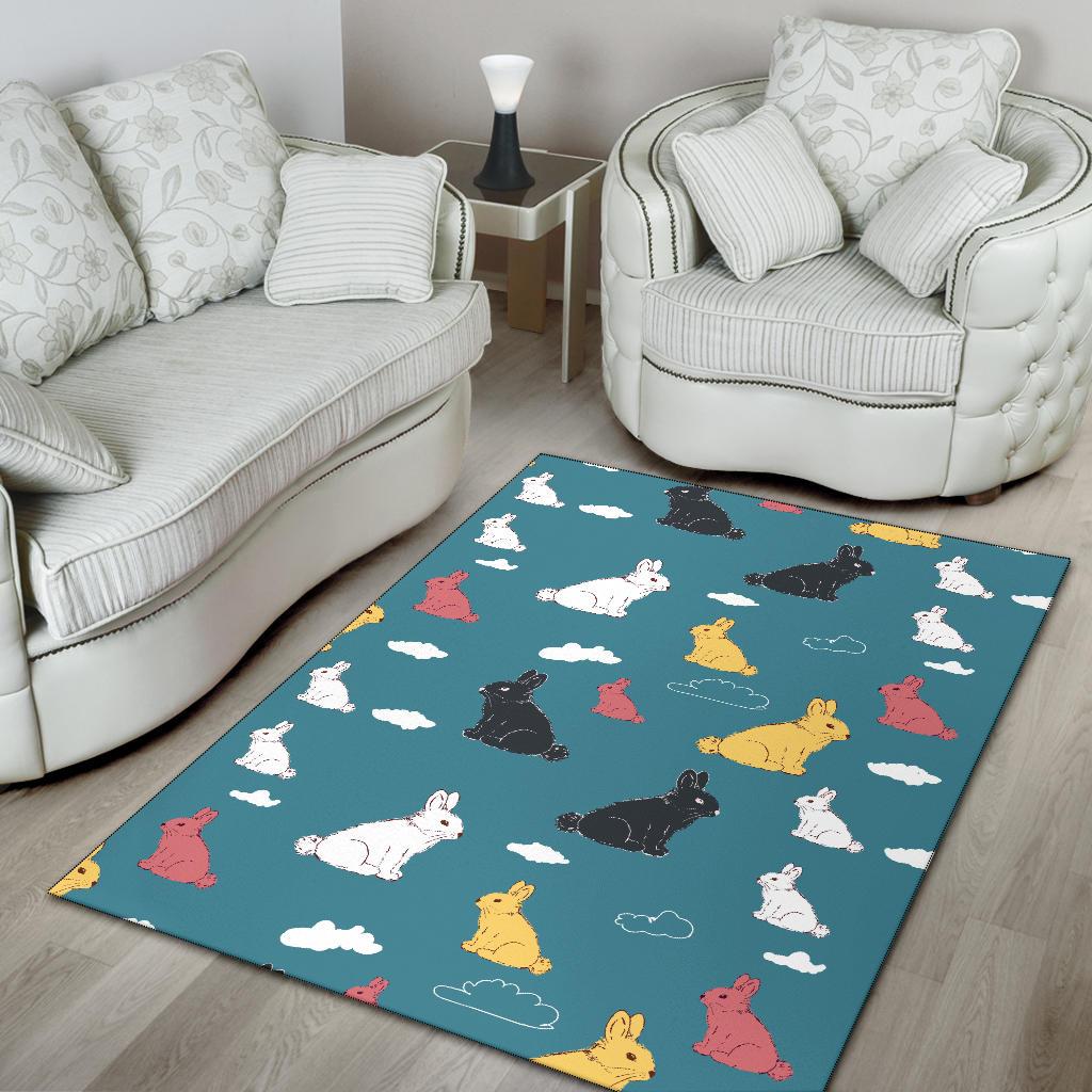Rabbit Pattern Print Design RB014 Area Rugs