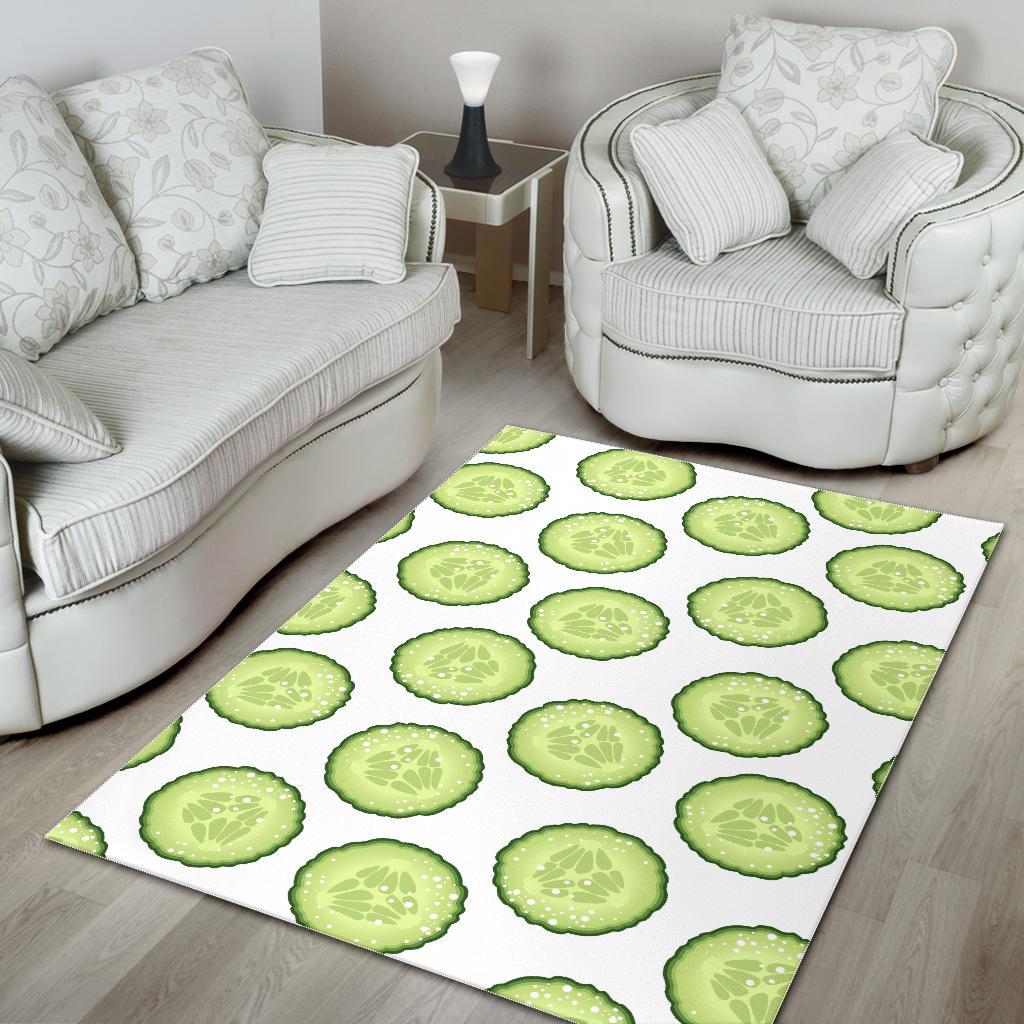 Cucumber slices pattern Area Rug