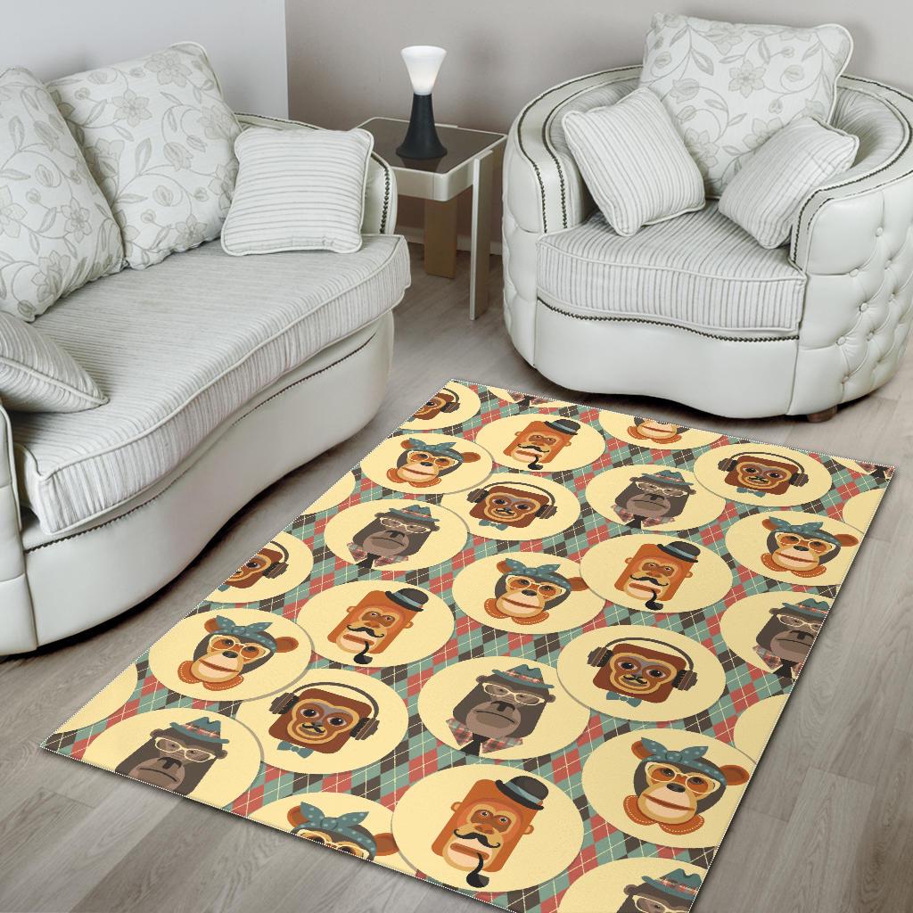 Monkey Pattern Area Rug