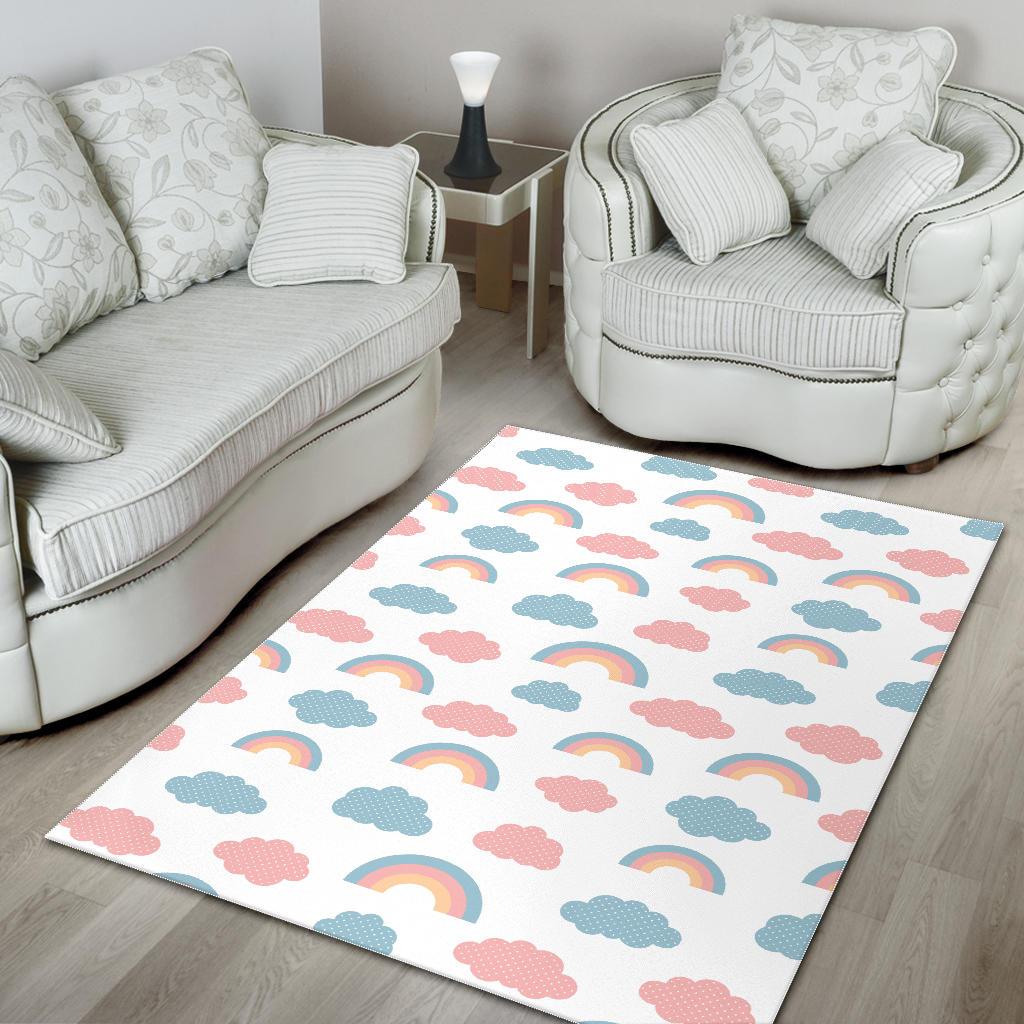 Cute rainbow clound pattern Area Rug
