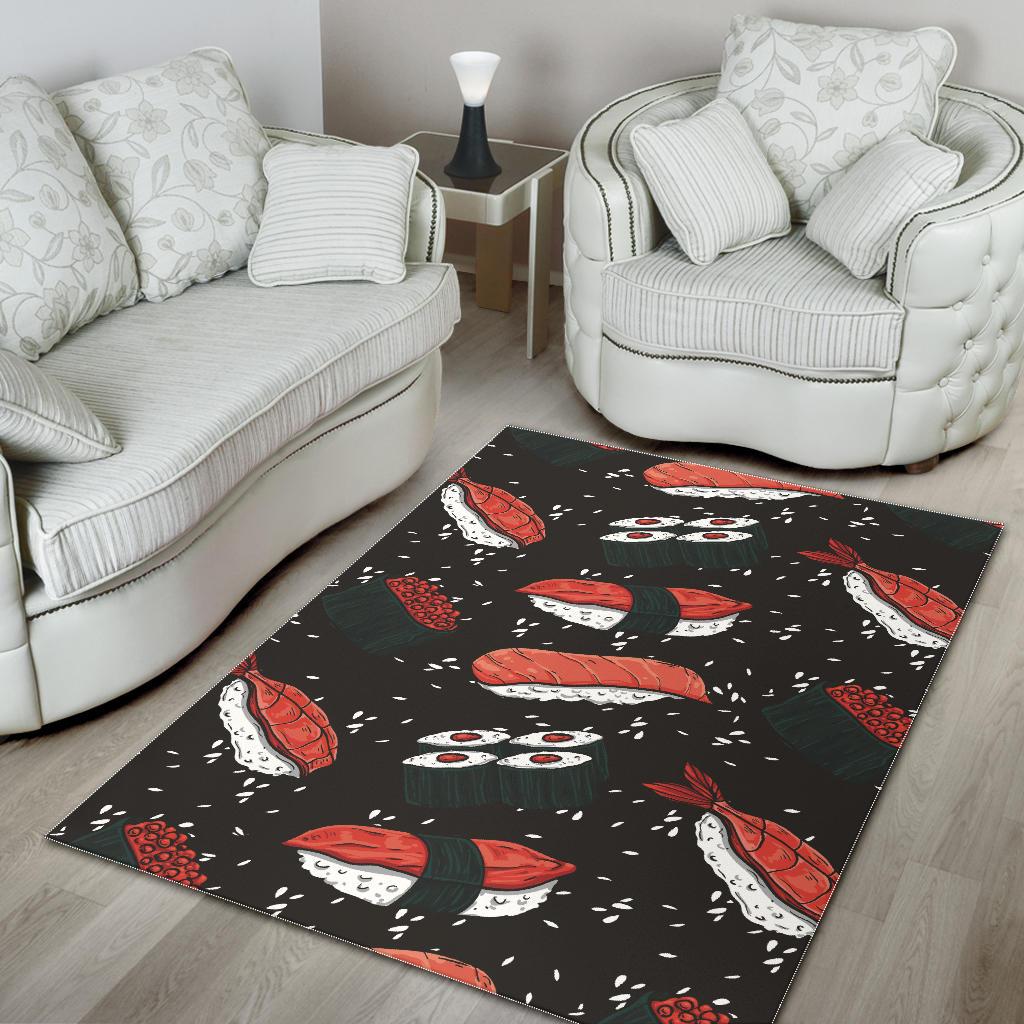 Sushi Theme Pattern Area Rug