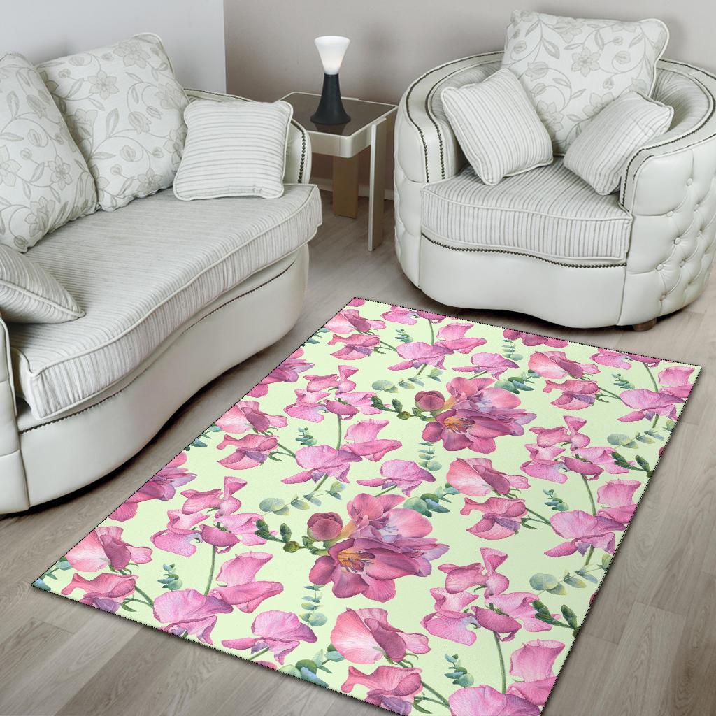 Peony Pattern Print Design PE011 Area Rugs