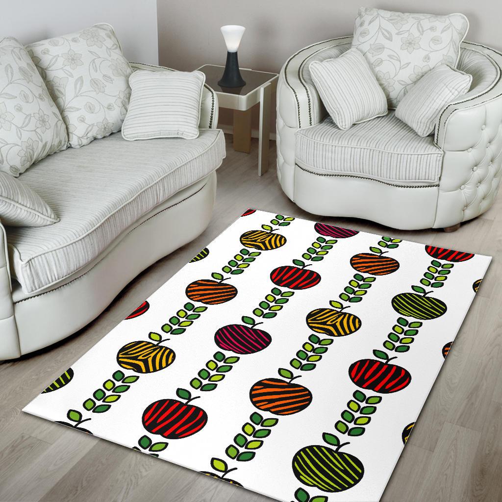 colorful apples leave zebra stripe Area Rug