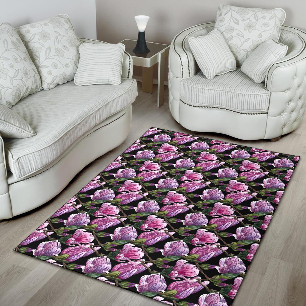 Magnolia Pattern Print Design MAG011 Area Rugs