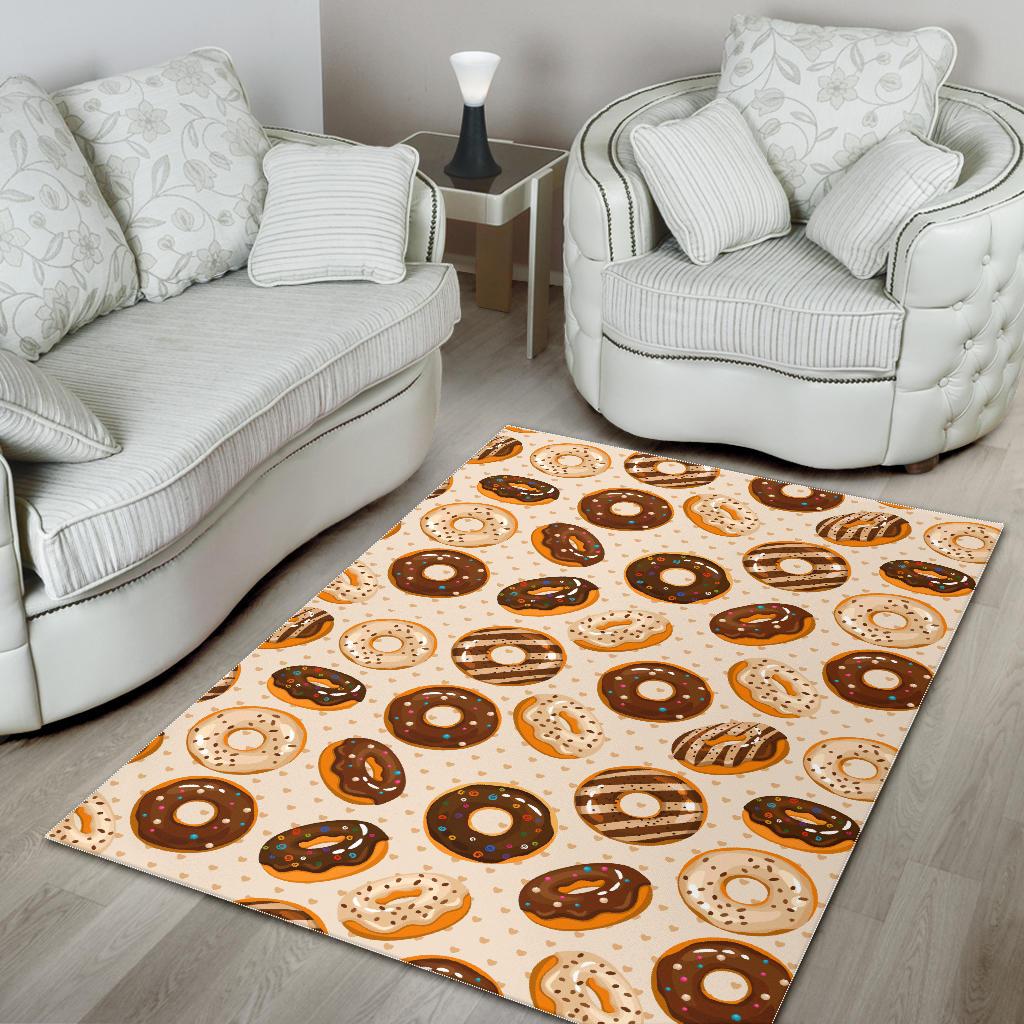 Chocolate Donut Pattern Area Rug