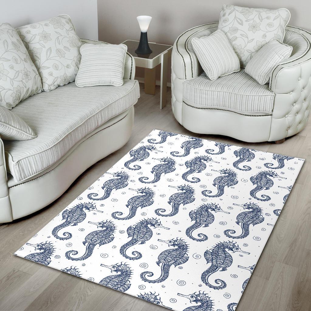Seahorse pattern background Area Rug