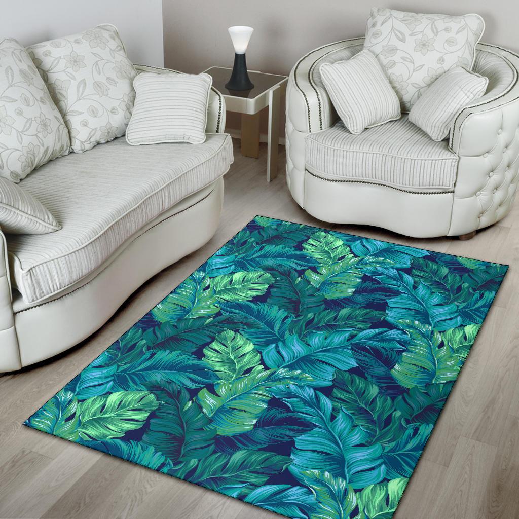 Banana Leaf Pattern Print Design BL05 Area Rugs