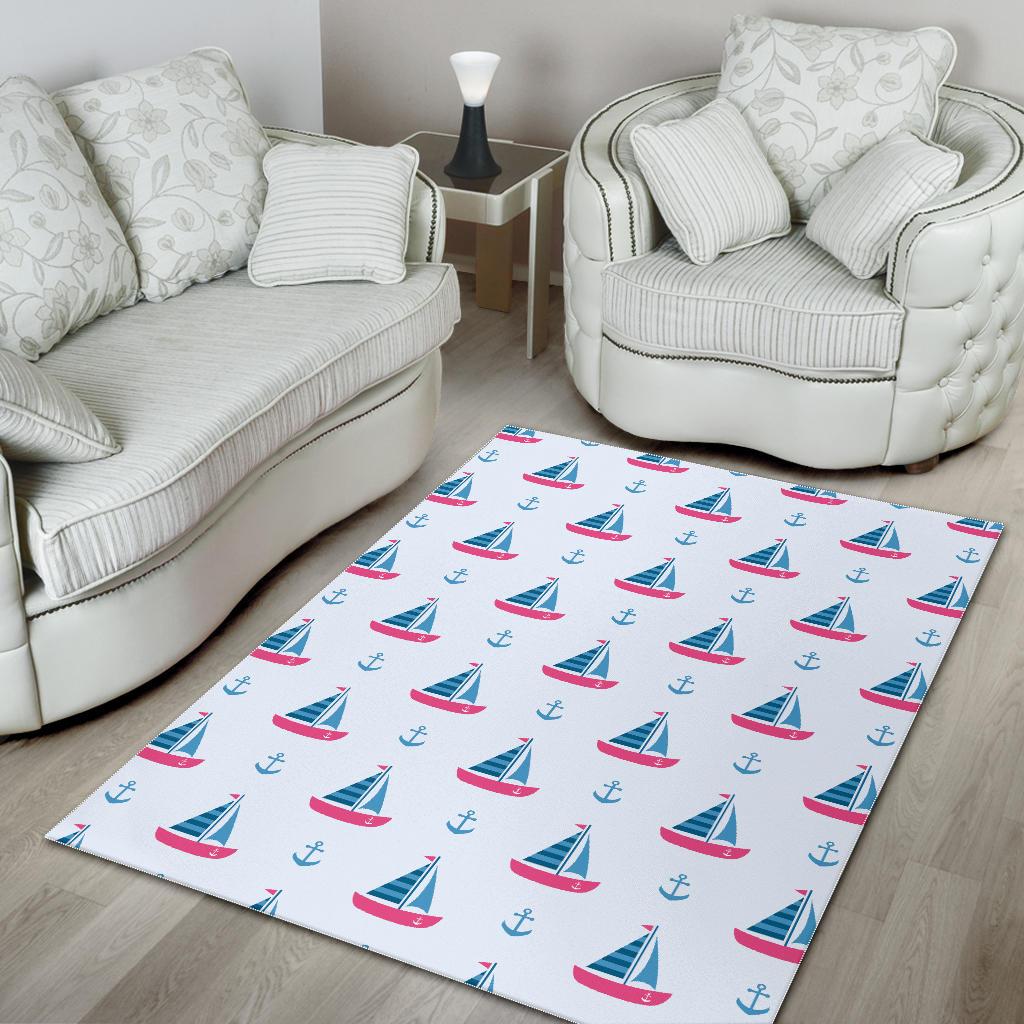 Sailboat anchor pattern Area Rug