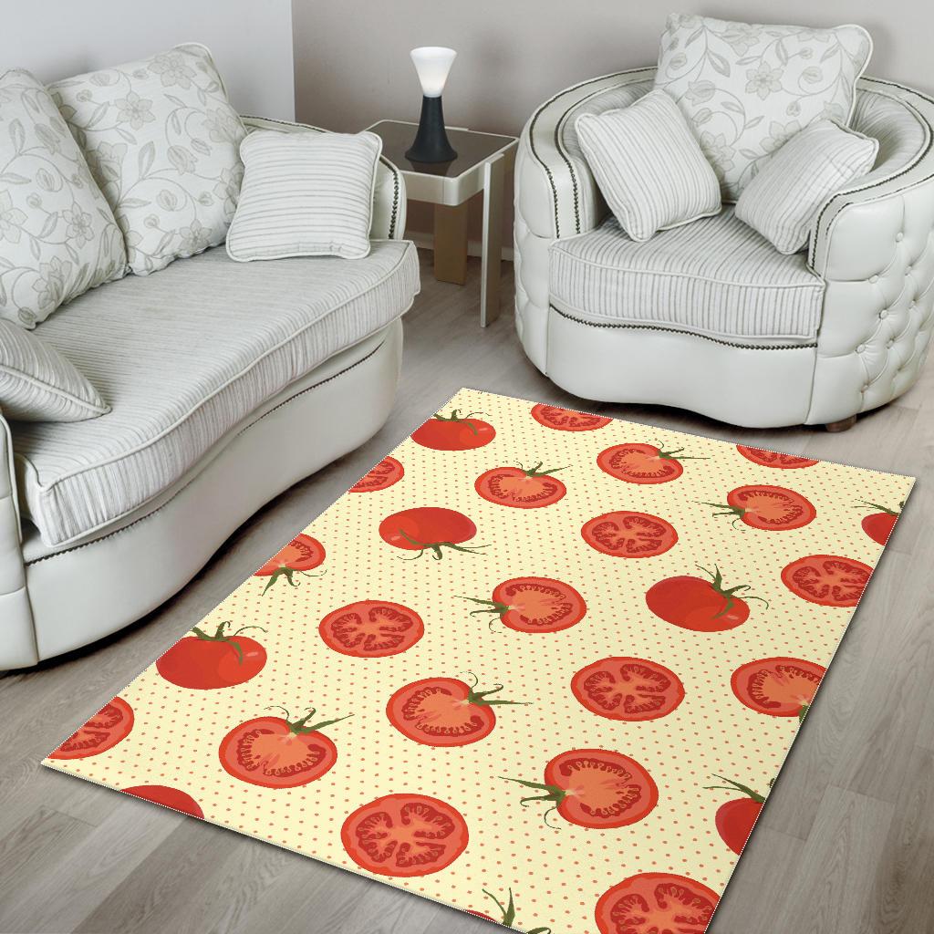 Tomato dot background Area Rug