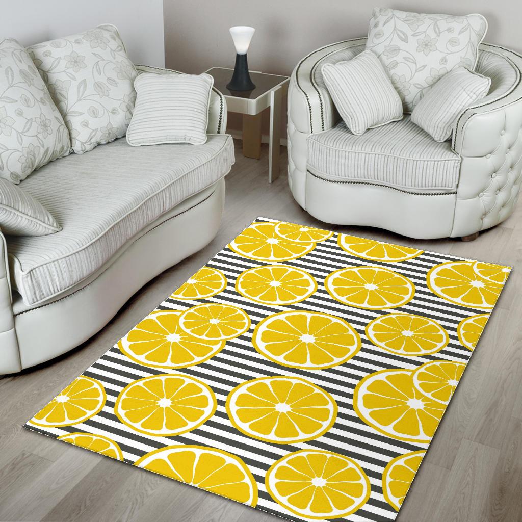 slice of lemon design pattern Area Rug