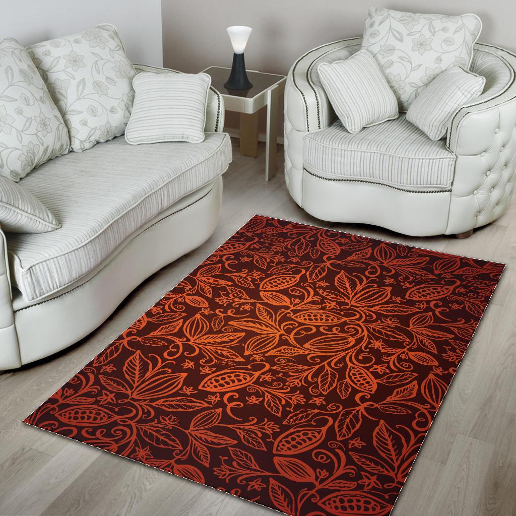 Cocoa beans tribal polynesian pattern Area Rug