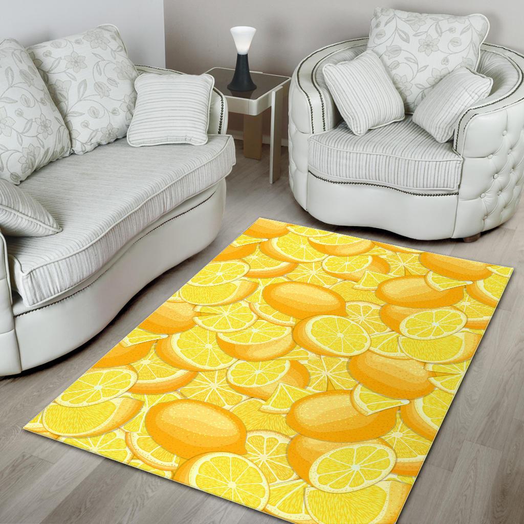 lemon pattern Area Rug