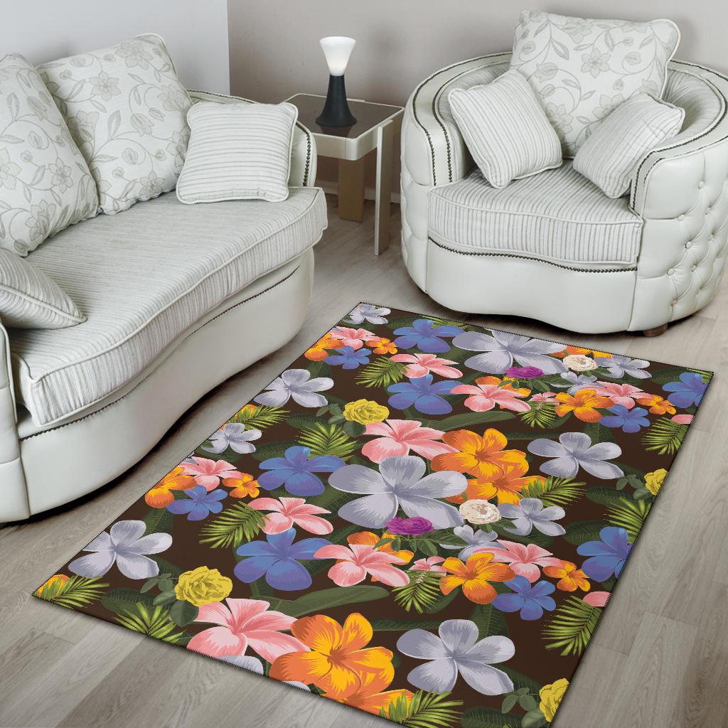 Plumeria Pattern Print Design PM03 Area Rugs