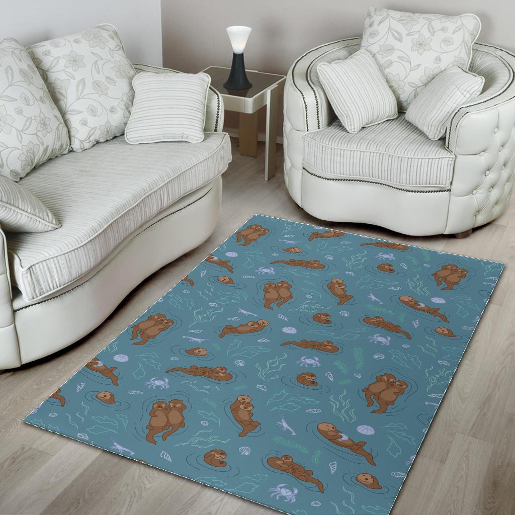 Sea otters pattern Area Rug