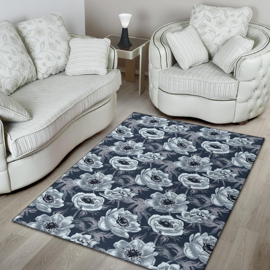 Anemone Pattern Print Design AM09 Area Rugs