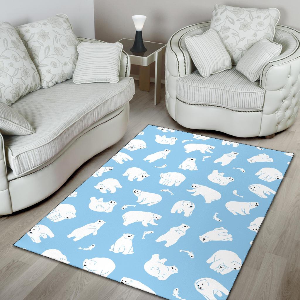 Polar Bear Pattern Print Design PB01 Area Rugs