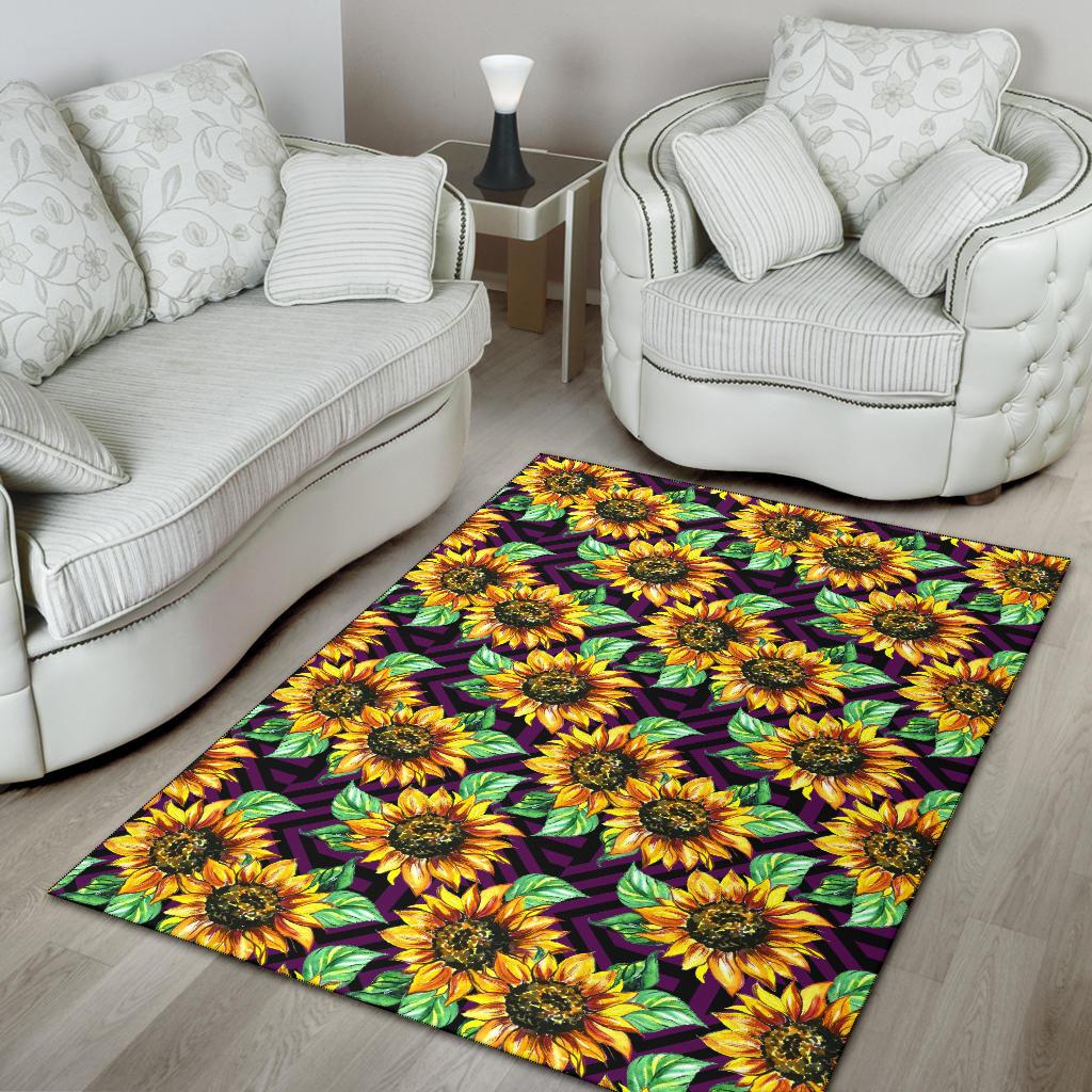 Sunflower Pattern Print Design SF012 Area Rugs