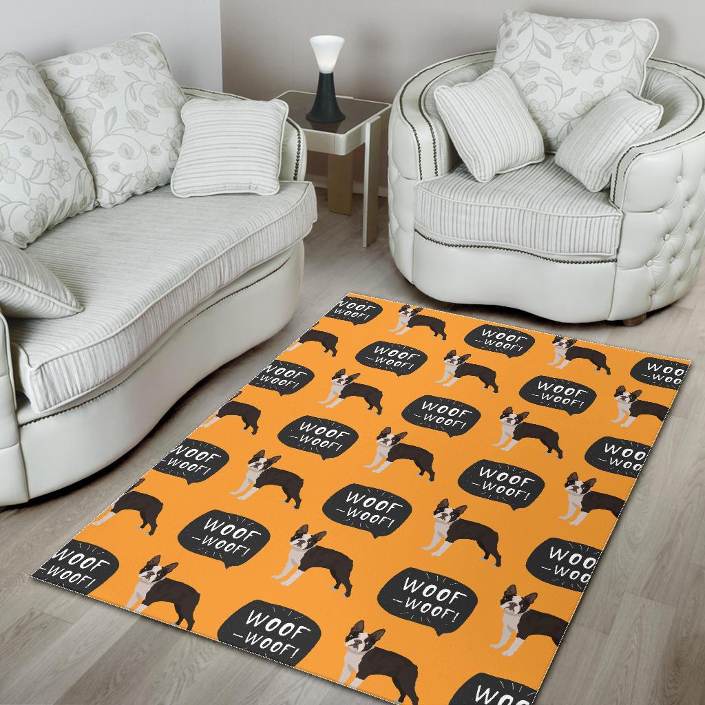 Boston terrier design pattern Area Rug