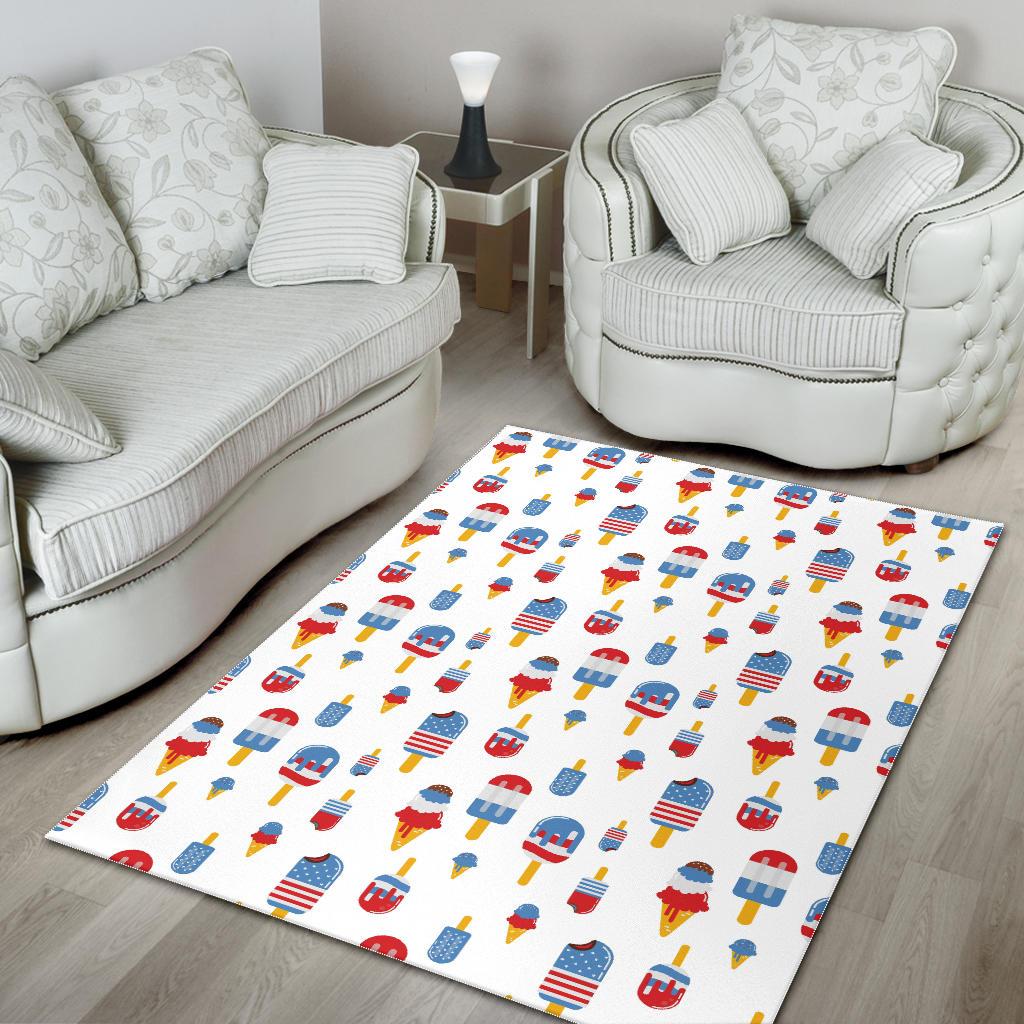 Ice Cream USA Theme Pattern Area Rug