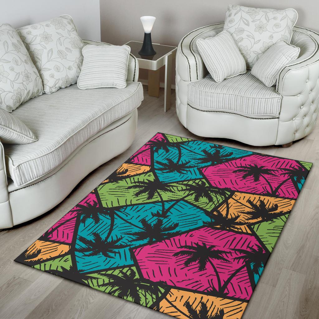 Palm Tree Pattern Print Design PT09 Area Rugs