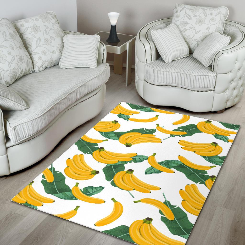 Banana and Leaf Pattern Area Rug