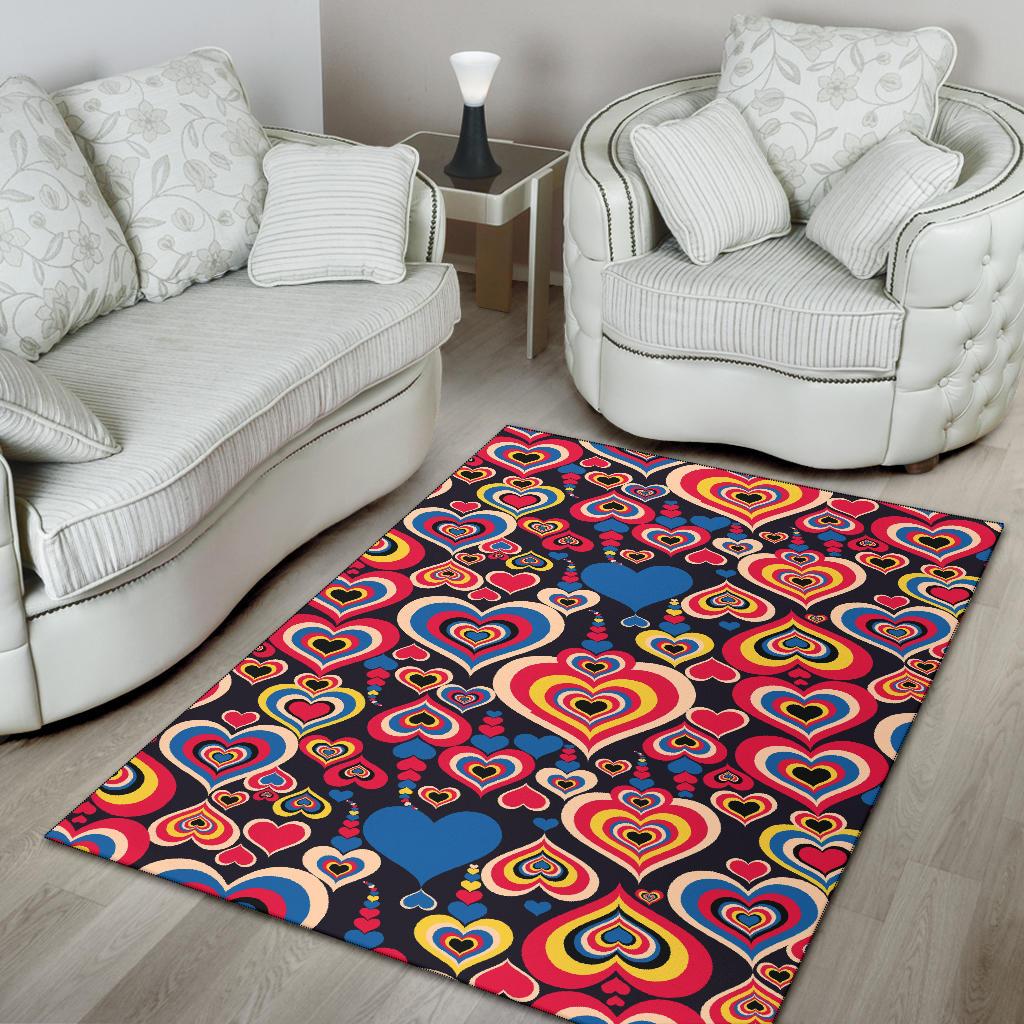 Heart Pattern Print Design HE08 Area Rugs