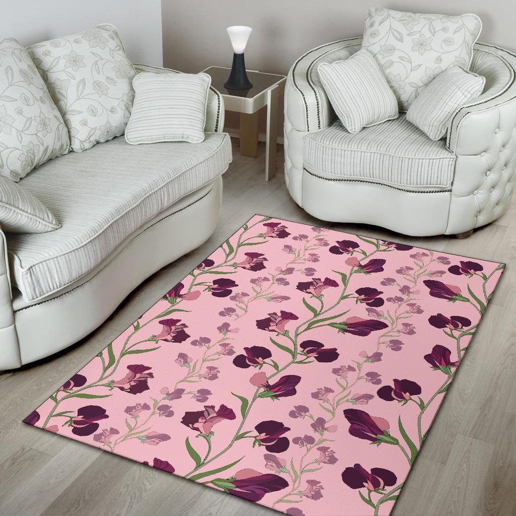 Peony Pattern Print Design PE09 Area Rugs