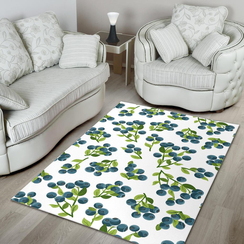 blueberry white background Area Rug