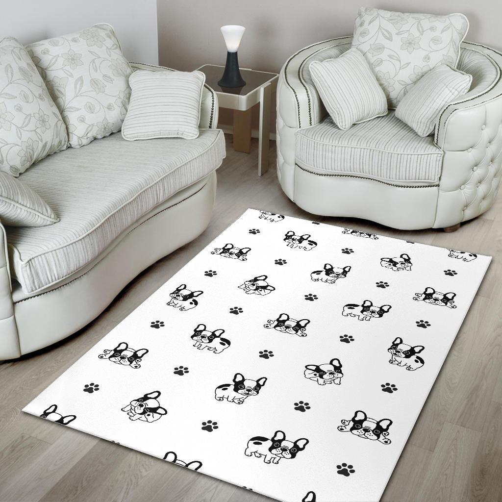 Cute french bulldog paw pattern Area Rug