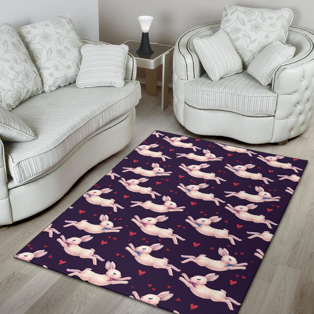 Rabbit Pattern Print Design RB016 Area Rugs