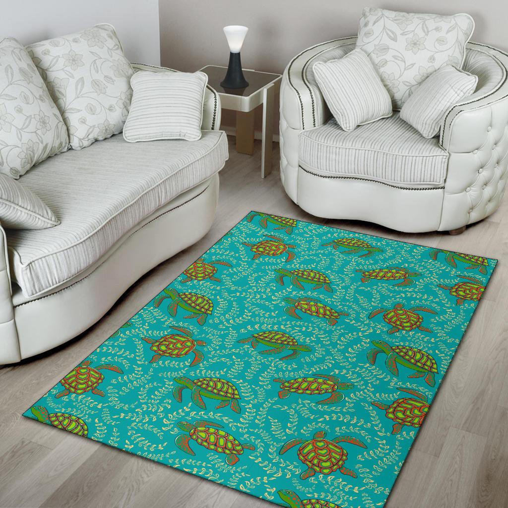 Sea Turtle Pattern Print Design T010 Area Rugs