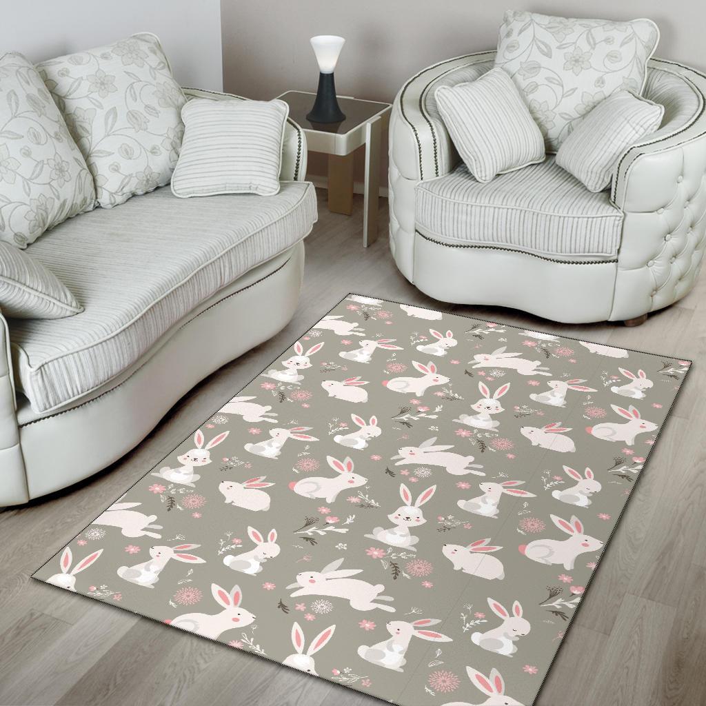 Rabbit Pattern Print Design RB03 Area Rugs
