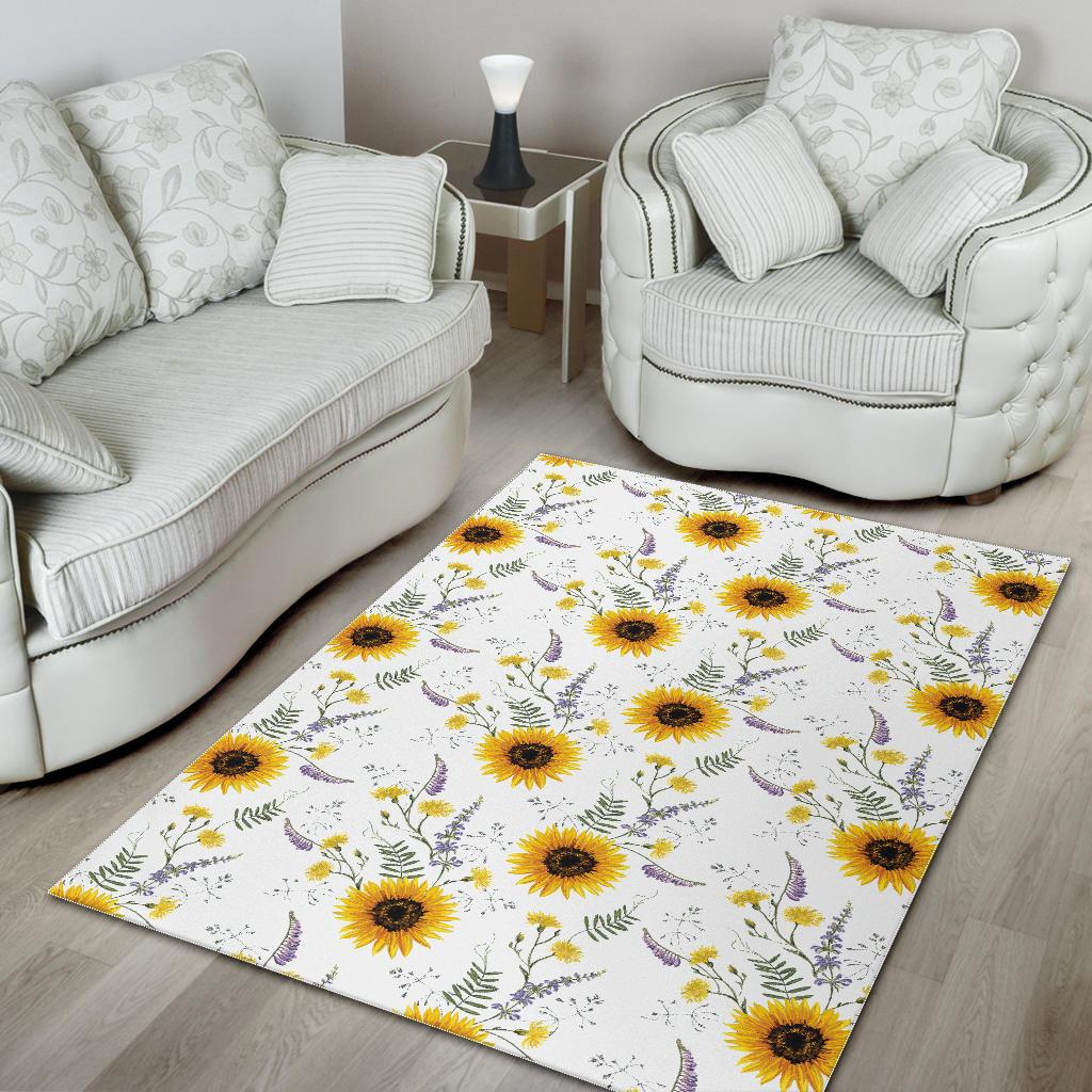 beautiful sunflowers pattern Area Rug