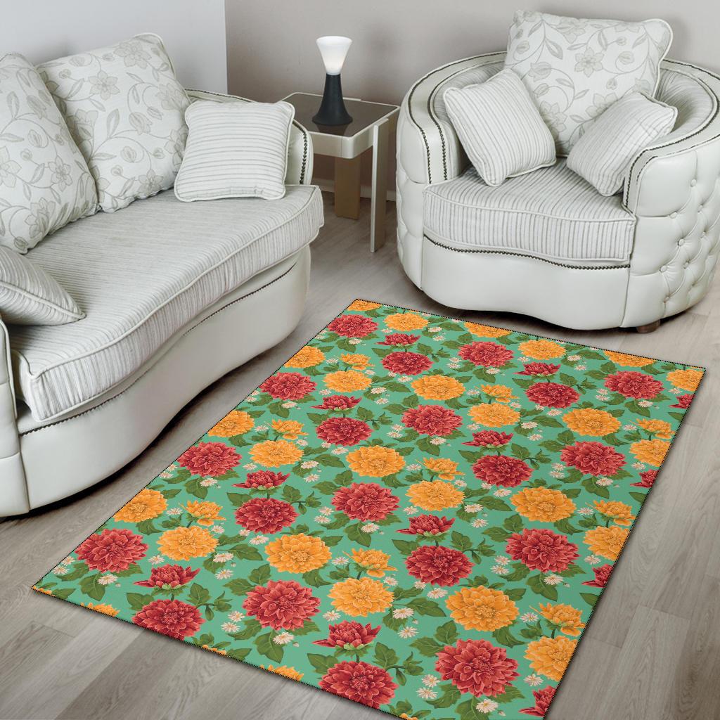 Dahlia Pattern Print Design DH011 Area Rugs