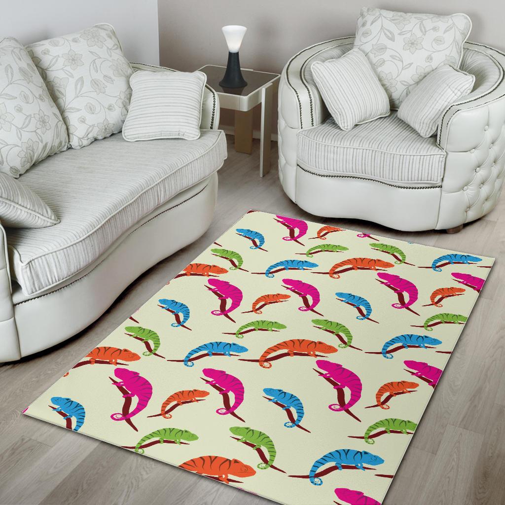 Colorful Chameleon lizard pattern Area Rug