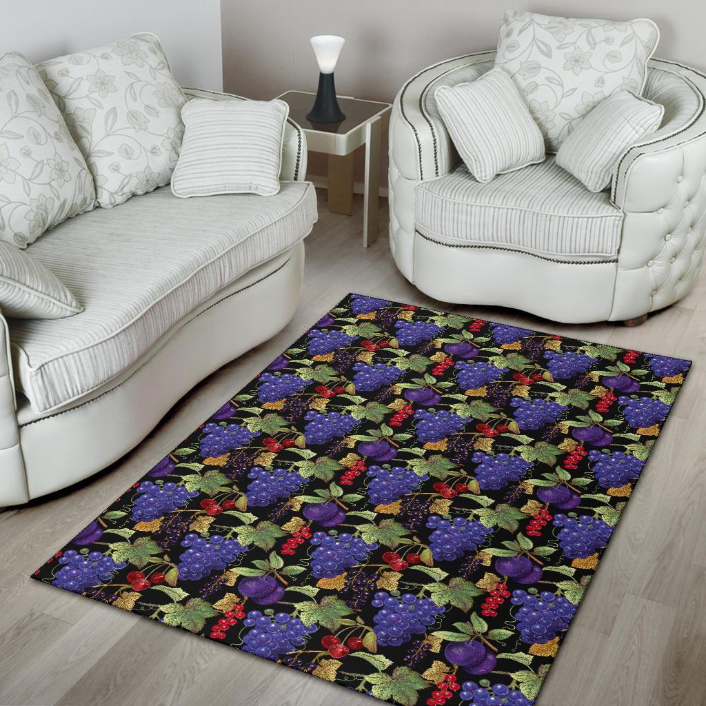 Grape Pattern Print Design GP05 Area Rugs