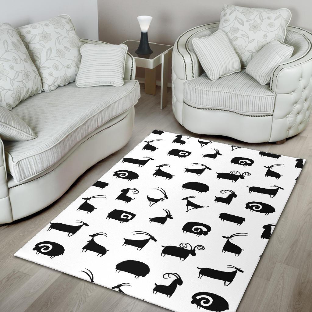 Goat ram pattern Area Rug