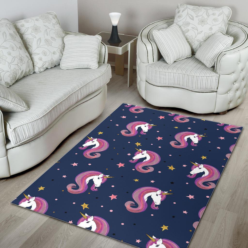 Unicorn Head Pattern Area Rug