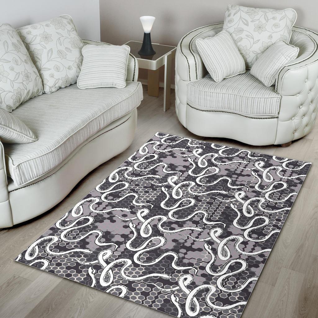 Snake Gray Pattern Area Rug