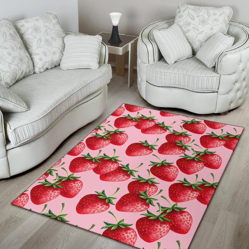 Strawberry Pattern Print Design SB03 Area Rugs