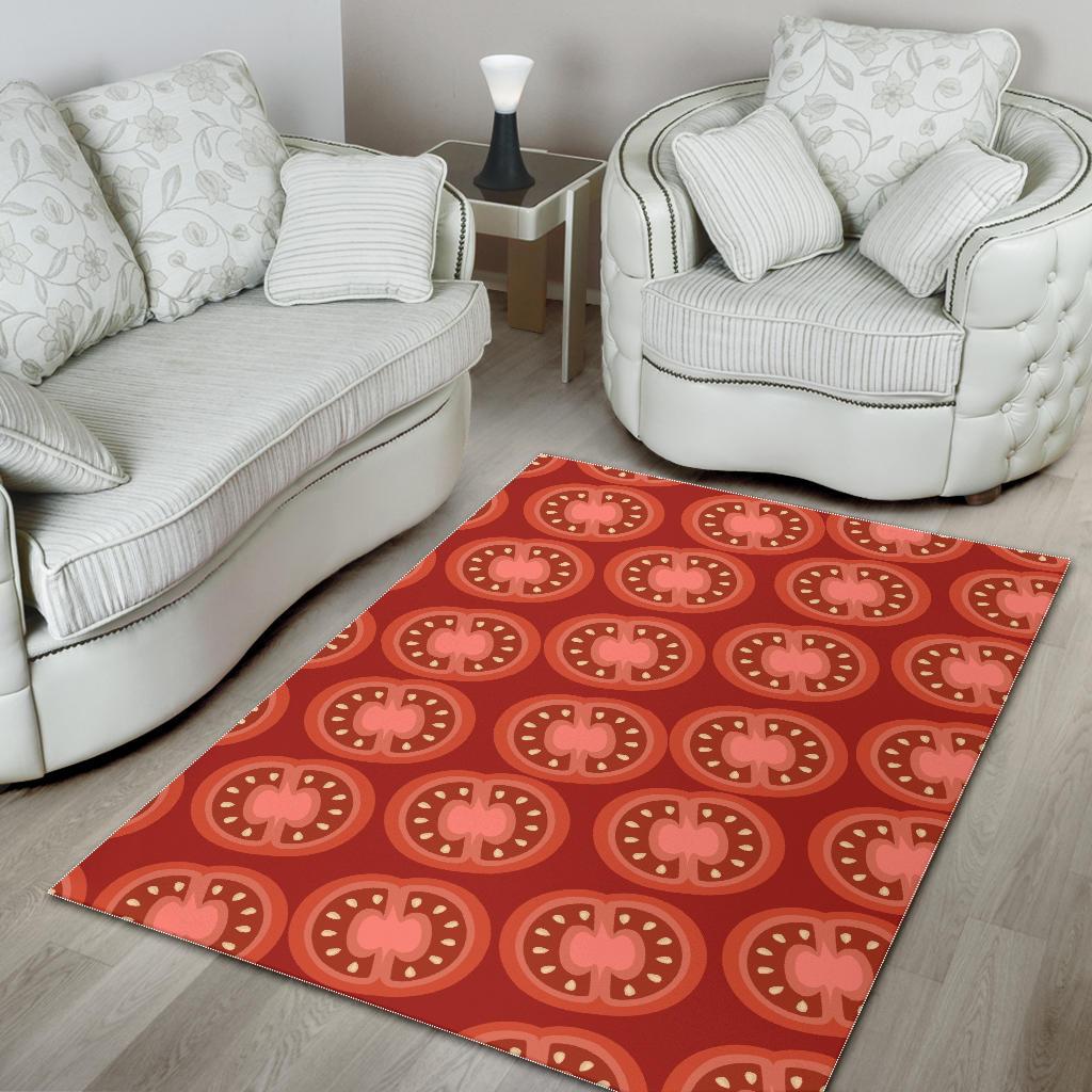 Sliced Tomato Pattern Area Rug