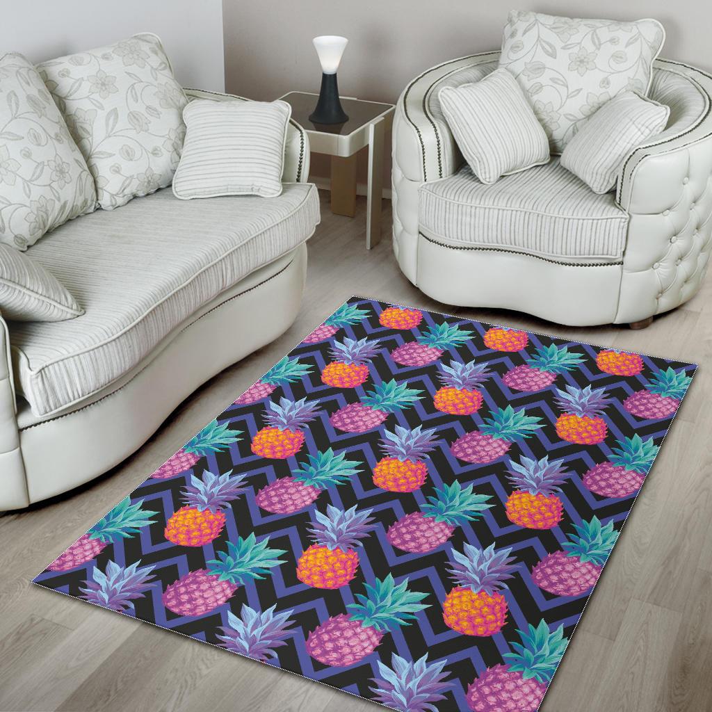 Pineapples pattern zigzag background Area Rug