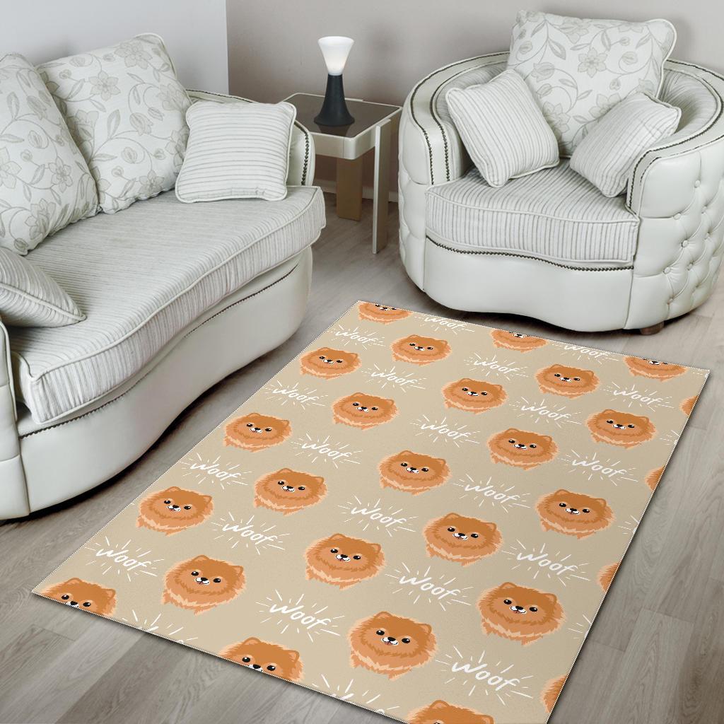 Cute brown pomeranian puppy  Area Rug