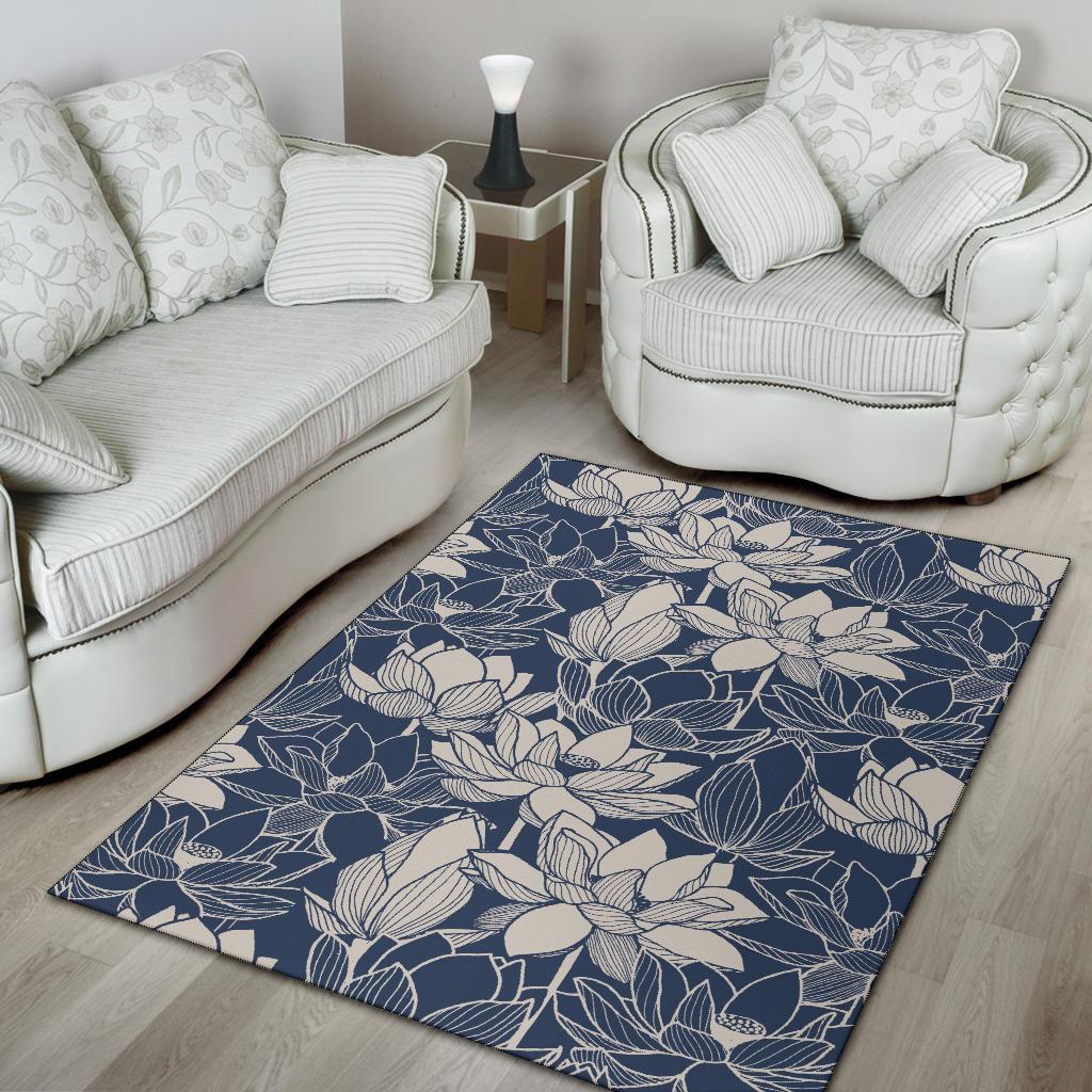 Water Lily Pattern Print Design WL04 Area Rugs
