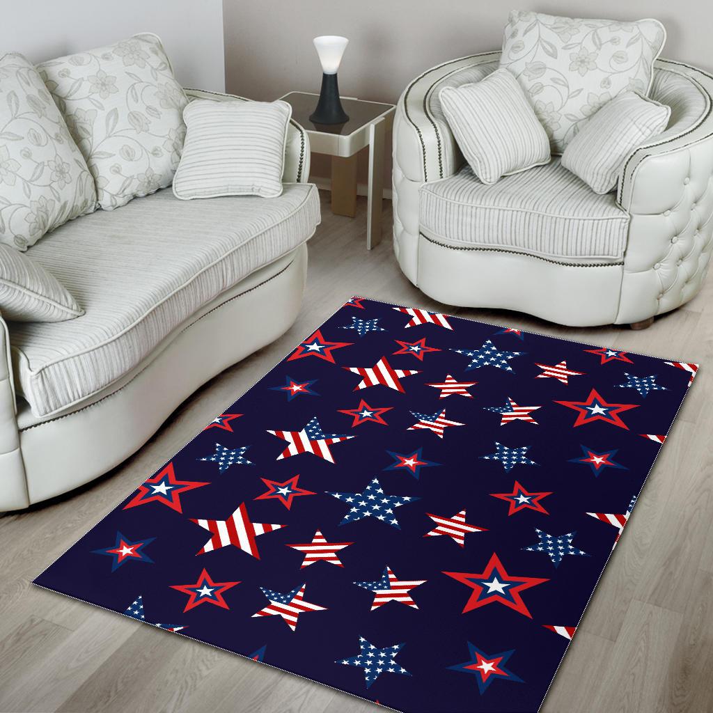 USA Star Pattern Theme Area Rug