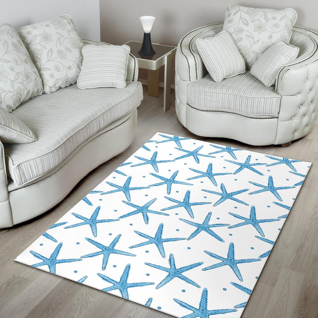Watercolor starfish pattern Area Rug