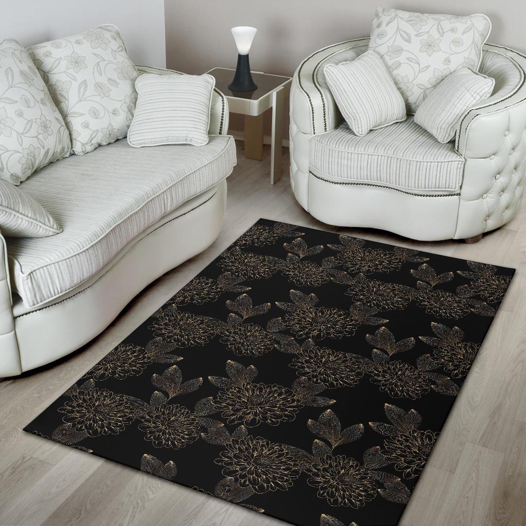Dahlia Pattern Print Design DH04 Area Rugs