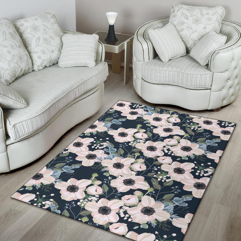 Anemone Pattern Print Design AM02 Area Rugs