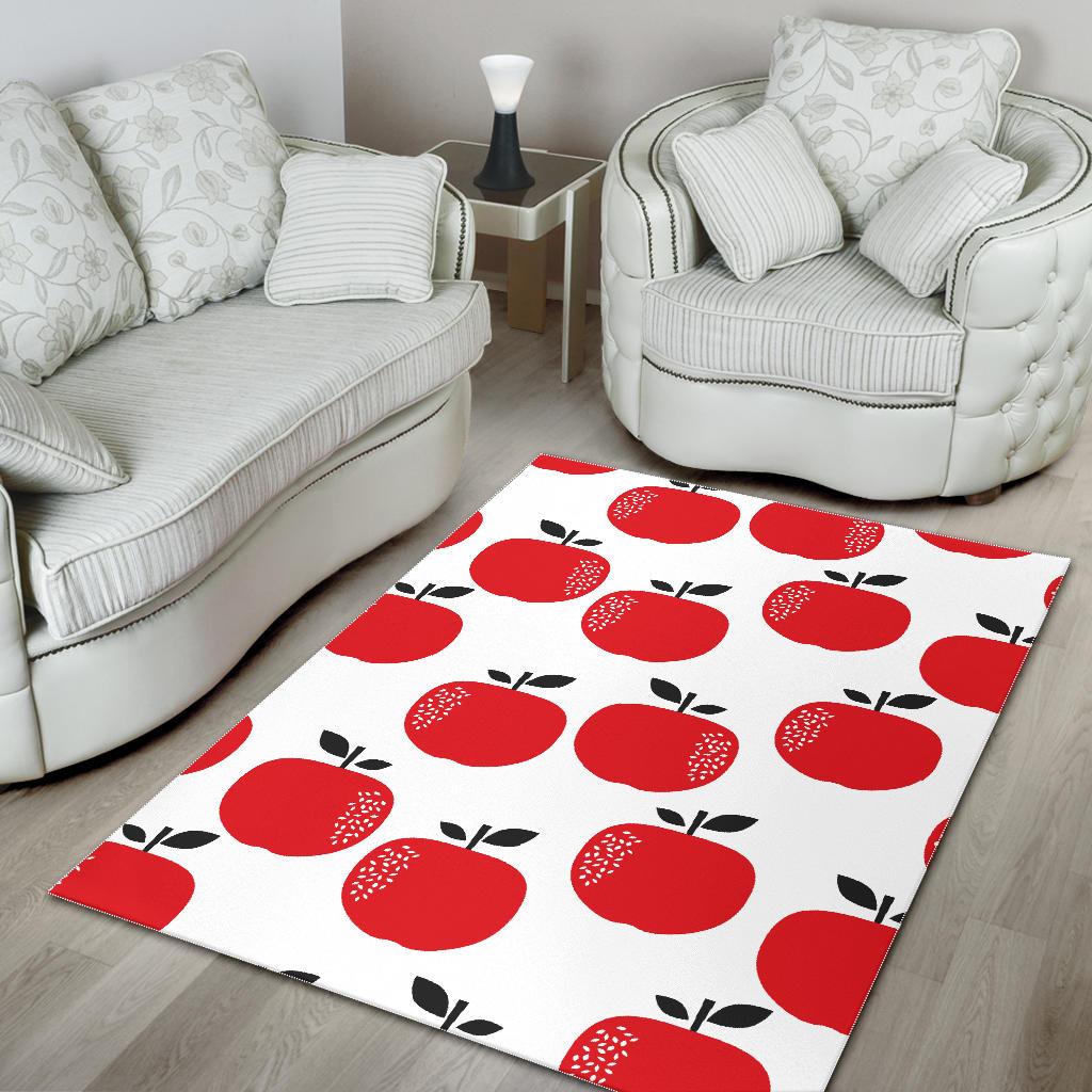 red apples white background Area Rug