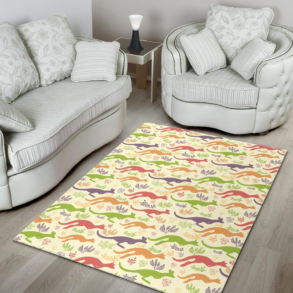 Colorful Kangaroo Pattern Area Rug